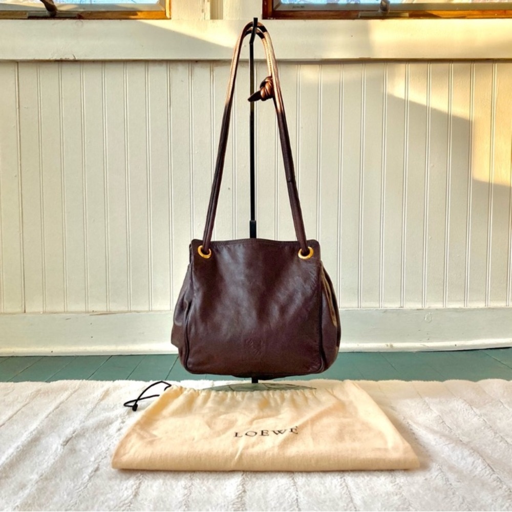 Loewe ⚡️HP⚡️ Vintage Flamenco Shoulder Bag Brown Leather